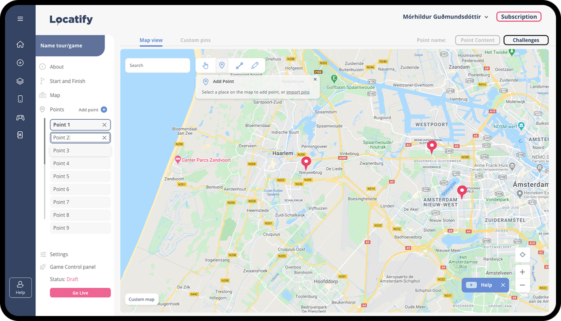 Locatify CMS Desktop Screen